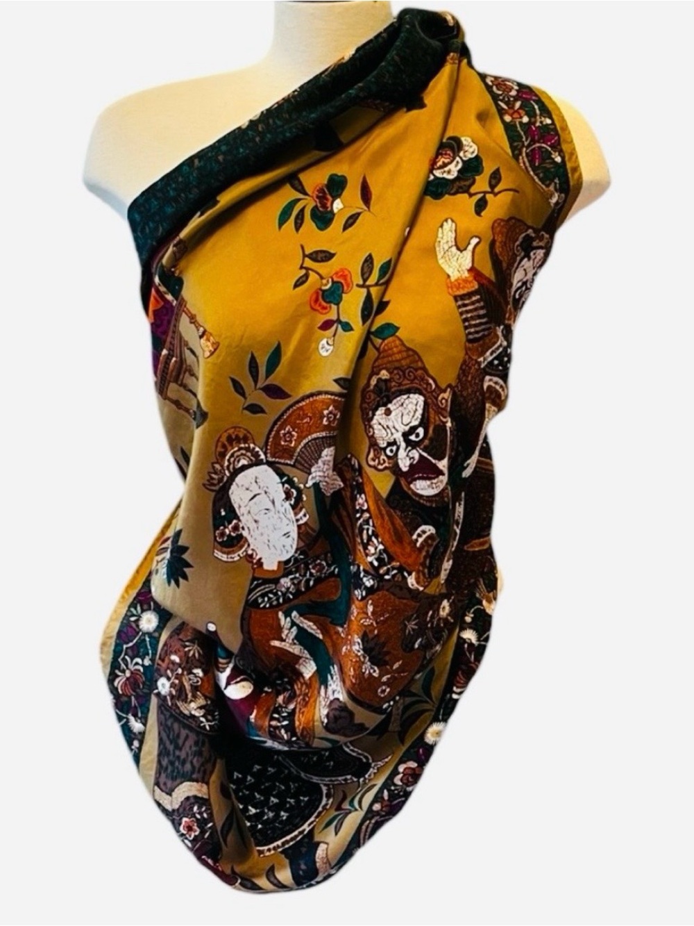 Linda Allard/Ellen Tracy VTG 100% Silk Scarf #80sCouture #Maximalist #NohTheatre